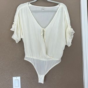 Free People Cleo Bodysuit in Ivory
